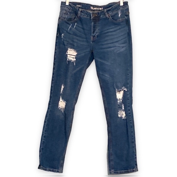 Bluenotes Tomboy straight leg stretch denim distressed jeans. Size 30 - Picture 2 of 10
